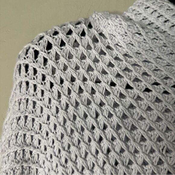 Hania | Gray mock neck loose knit cashmere blend sweater - Picture 3 of 6